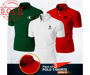 Pack of 3 Polo T-shirts Design 30